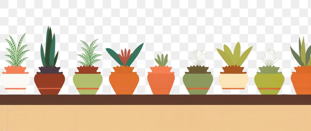 PNG  Flower pots border plant arrangement houseplant.