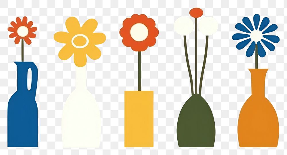 PNG  Illustration of flower vases border art inflorescence arrangement.