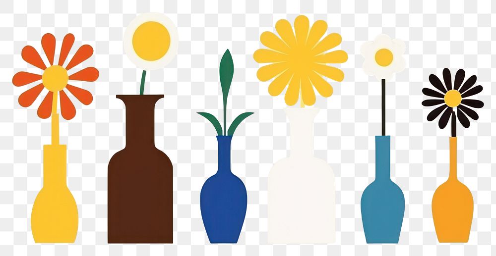 PNG  Illustration of flower vases border art arrangement creativity.