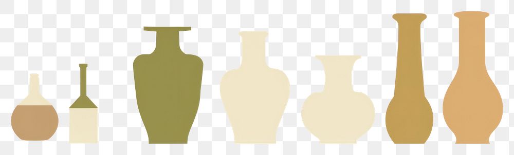 PNG  Illustration of flower vases border art pottery earthenware.