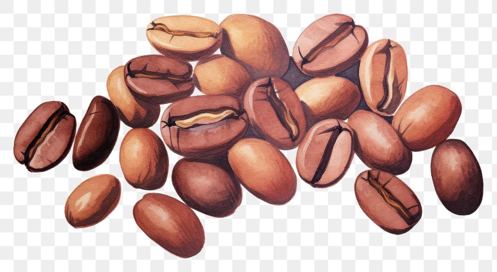 PNG Coffee beans food white background freshness.