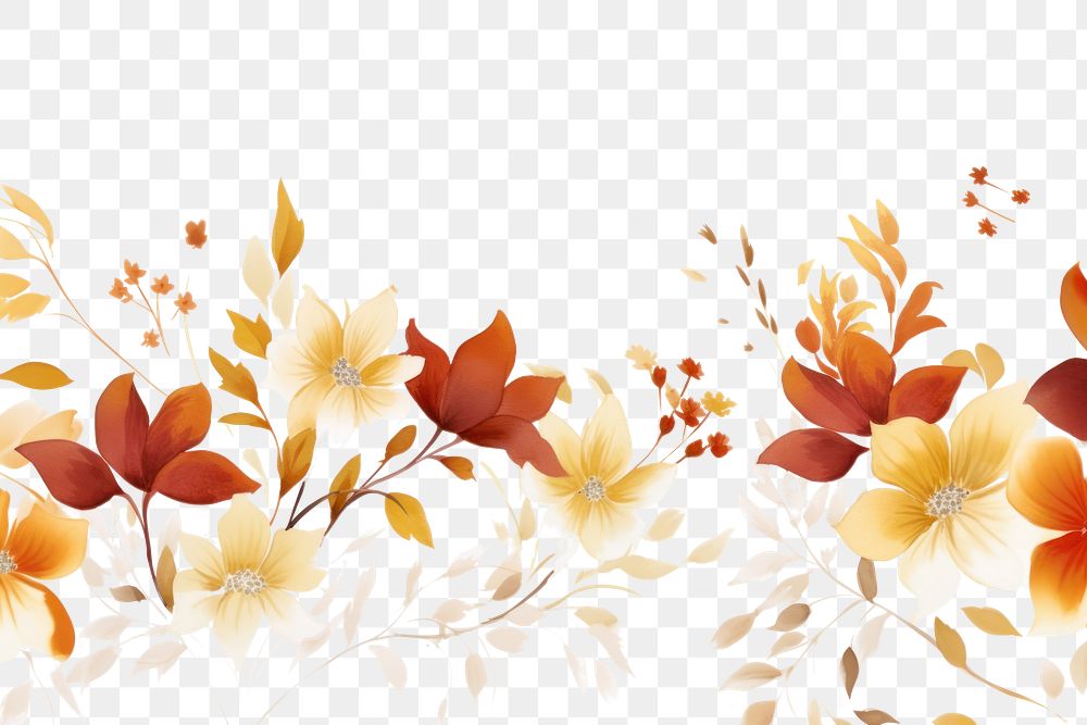 PNG Brown flowers backgrounds pattern decoration.