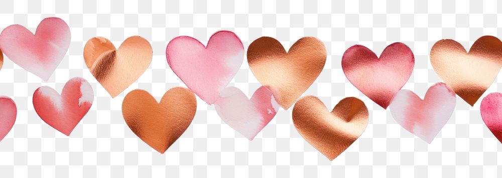 PNG Rose gold hearts white background circle symbol.