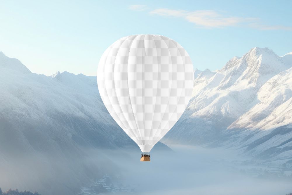 Hot air balloon png transparent mockup