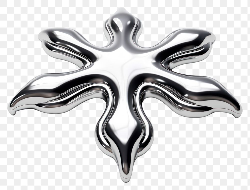 PNG 3d render of an asterisk jewelry symbol metal.
