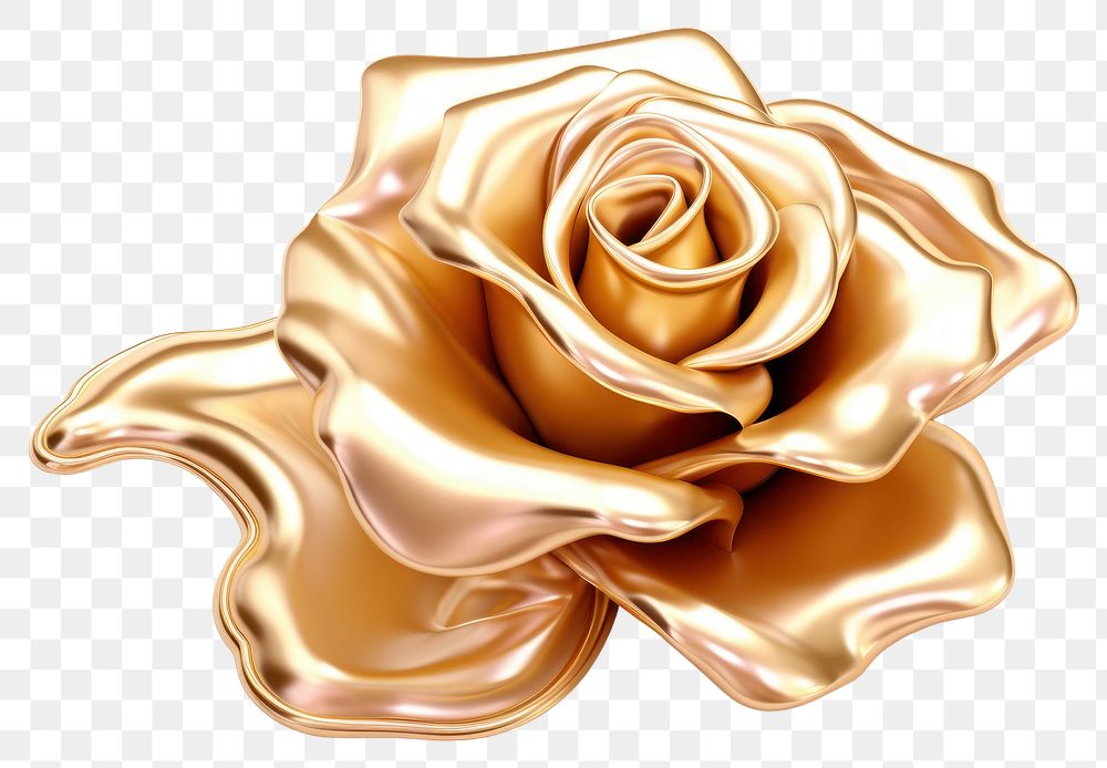 PNG 3d render of rose jewelry flower shape.