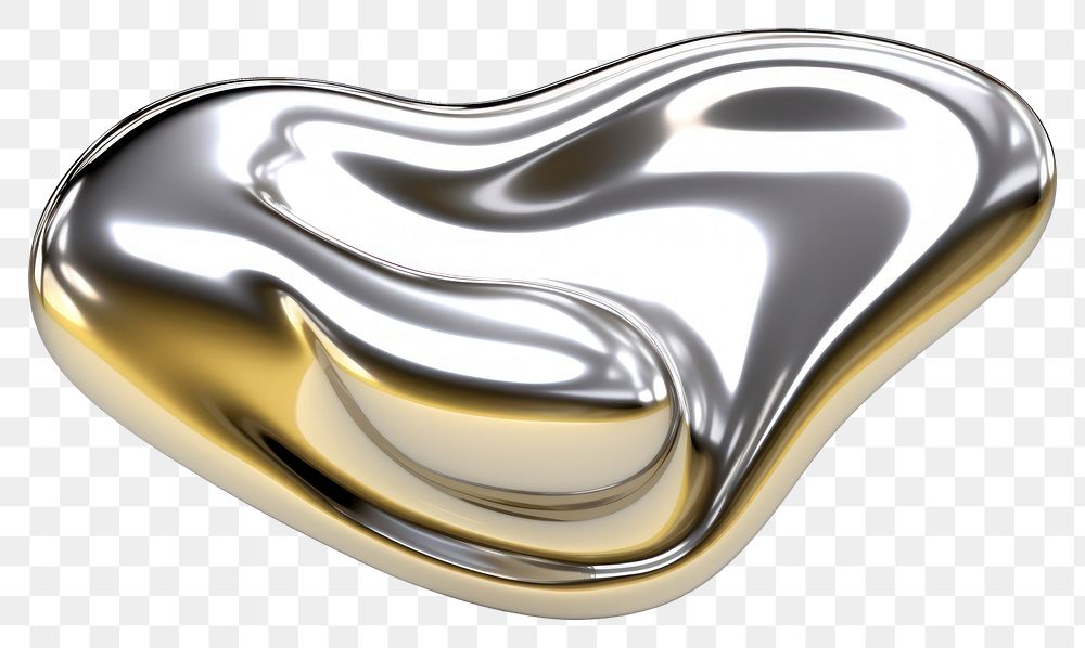 PNG 3d render of sheild jewelry shape metal.