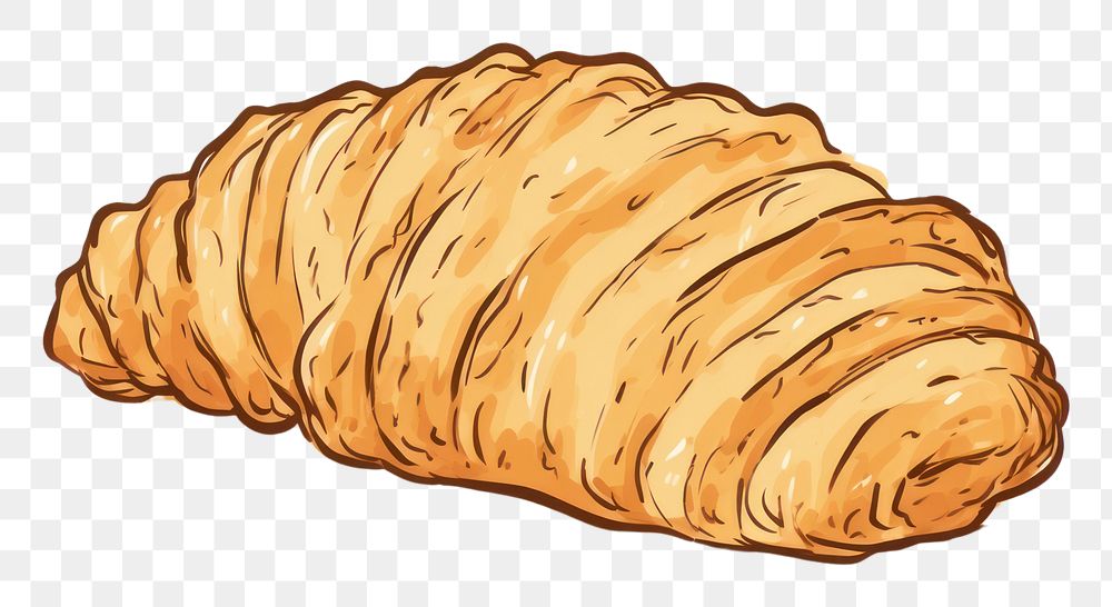 PNG Puff pastry croissant drawing food.