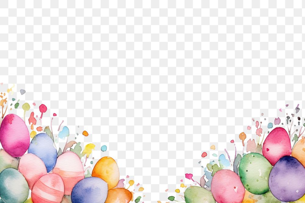 PNG Easter eggs backgrounds watercolor painting white background.
