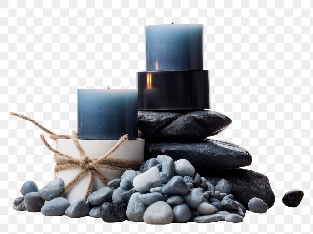 PNG Spa candle pebble rock.