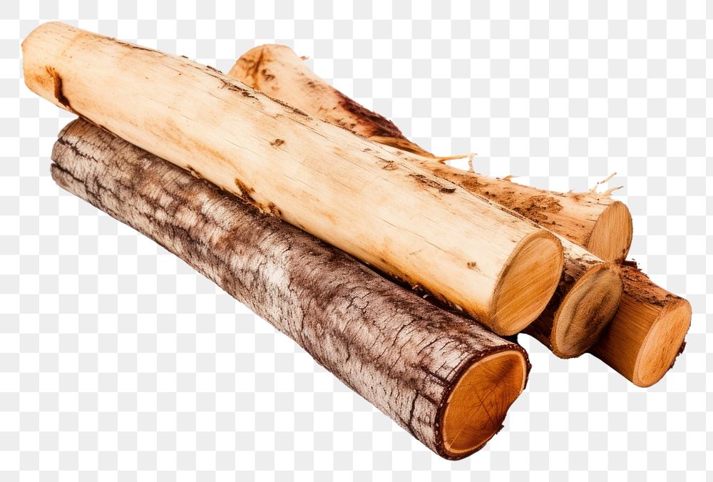 PNG Firewood log lumber white background deforestation.