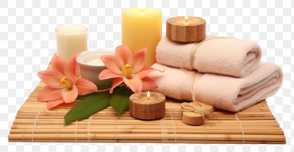 PNG Spa candle towel relaxation.