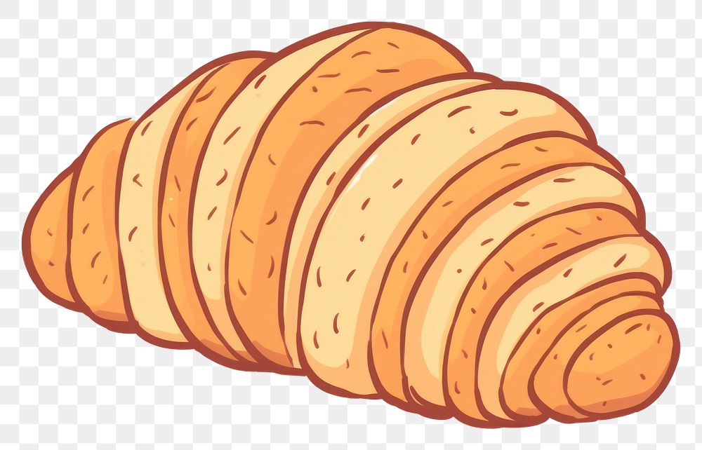 PNG Croissant bread cartoon food.