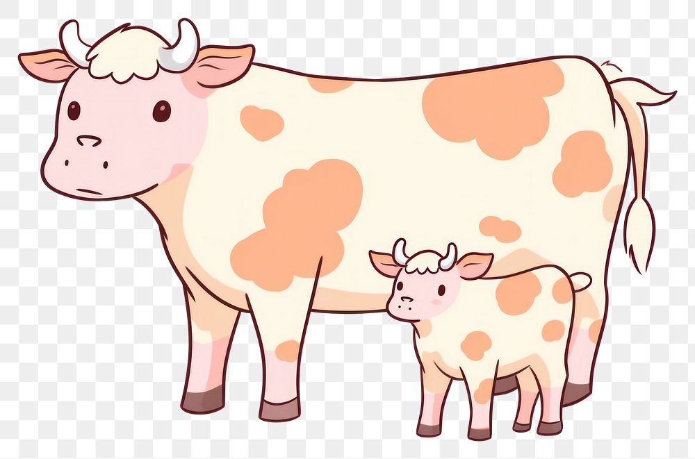PNG Mother cow livestock cartoon mammal.