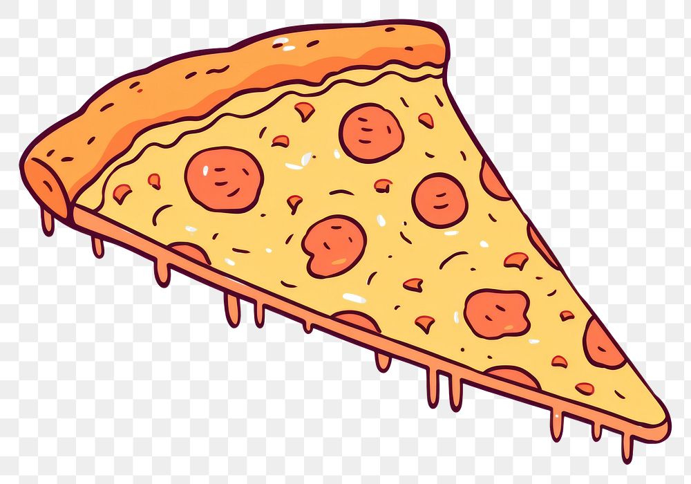 PNG Pizza slice cartoon food pepperoni.