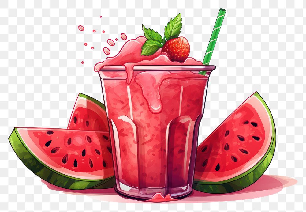 PNG Watermelon smoothie cartoon fruit berry.