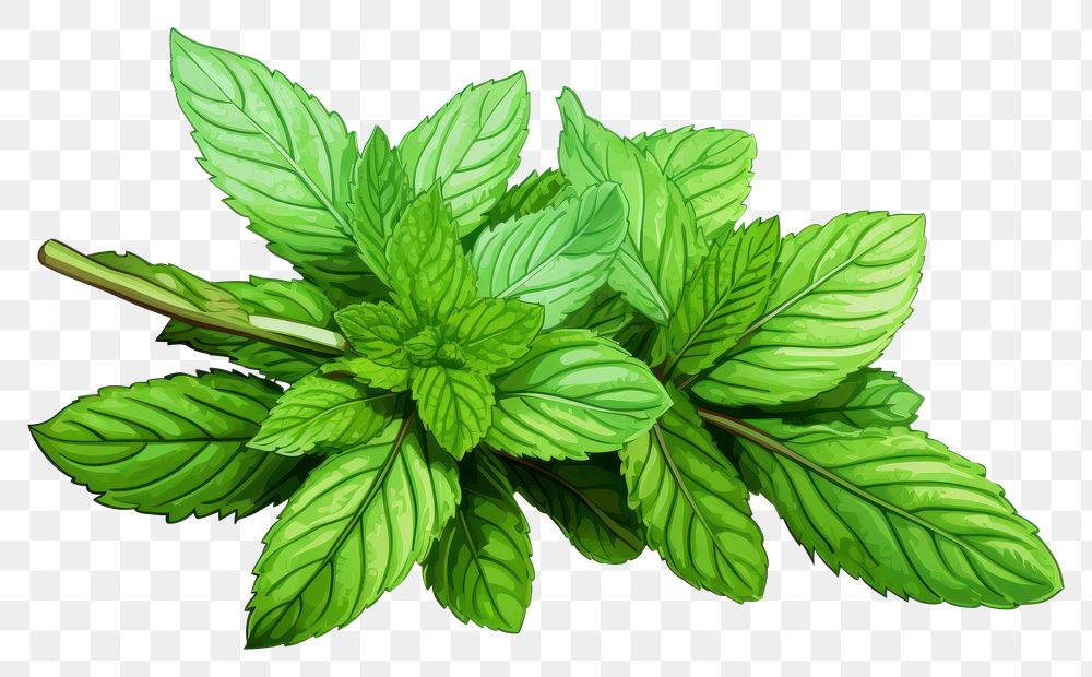 PNG Mint herb herbs plant leaf.