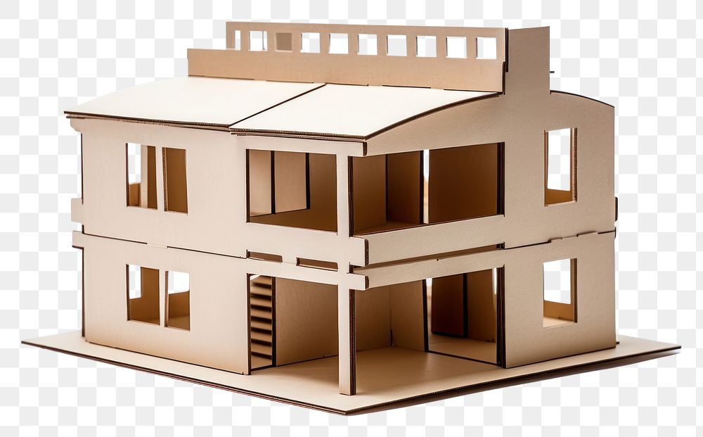 PNG Modern architecture cardboard building house.