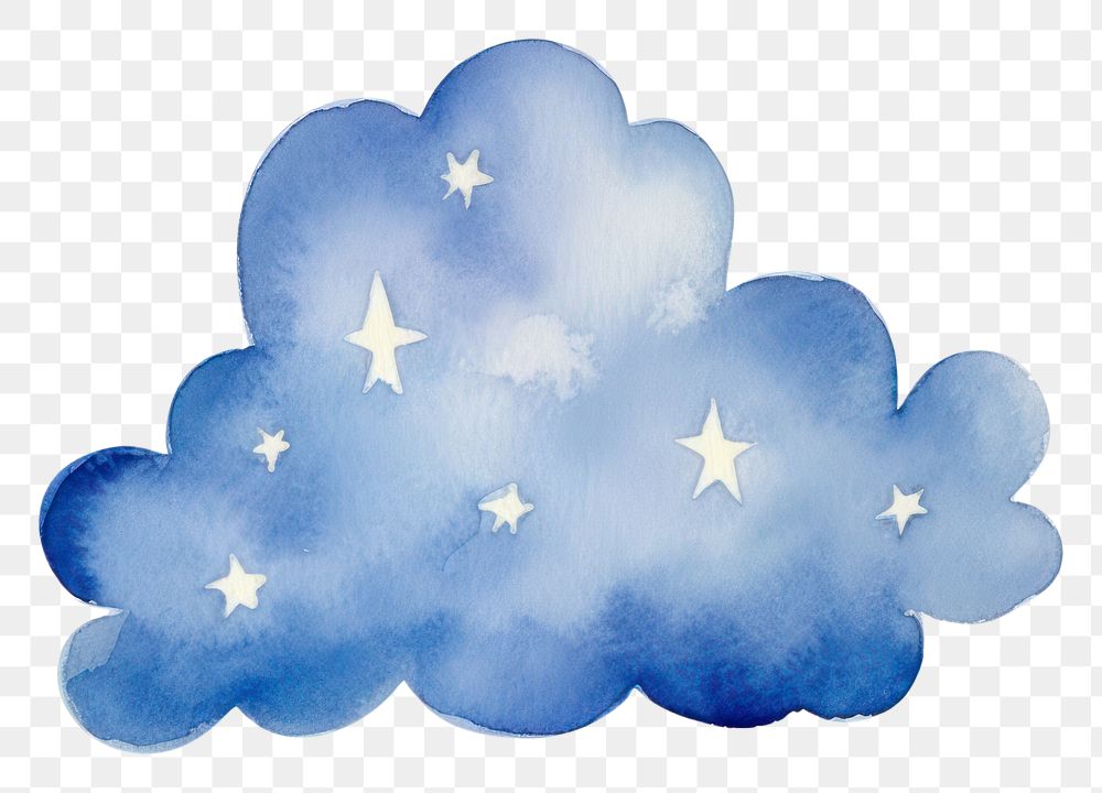 PNG  Dark blue cloud nature star sky. AI generated Image by rawpixel.