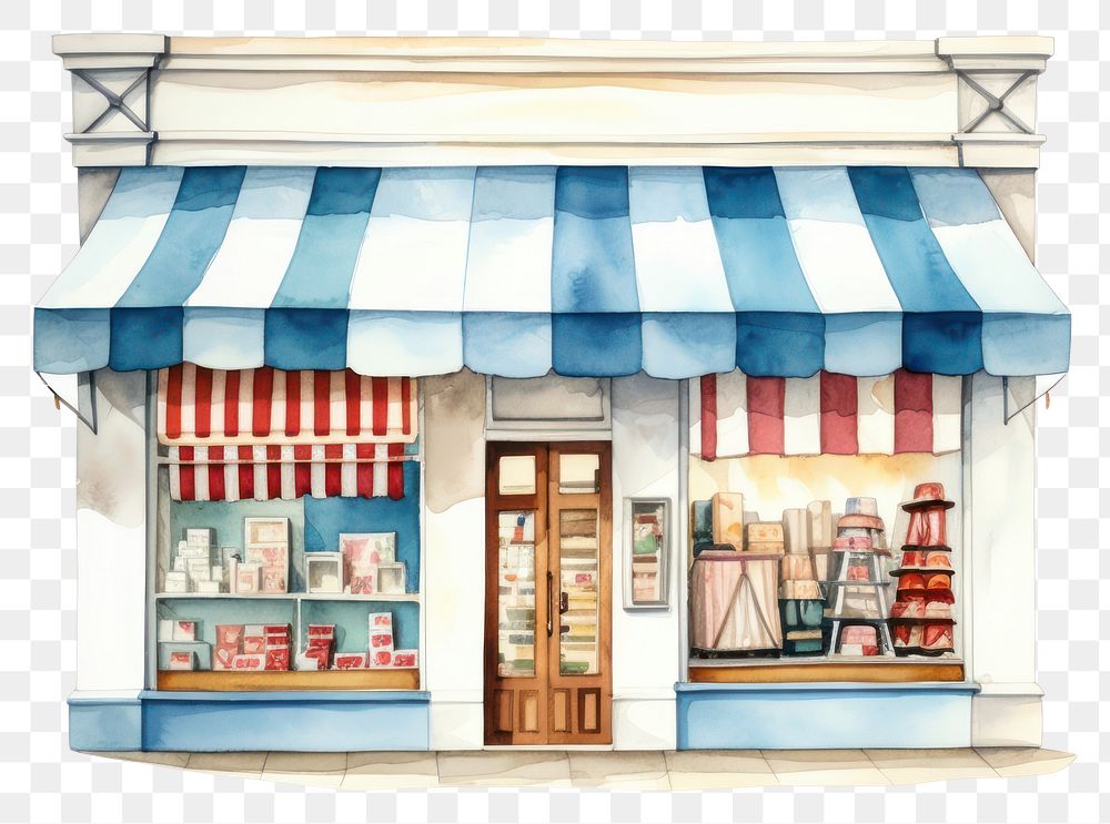 PNG  Store awning white background architecture