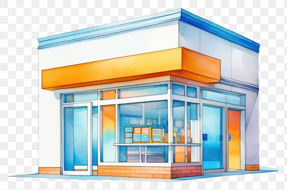 PNG  Store white background architecture building. AI generated Image by rawpixel.