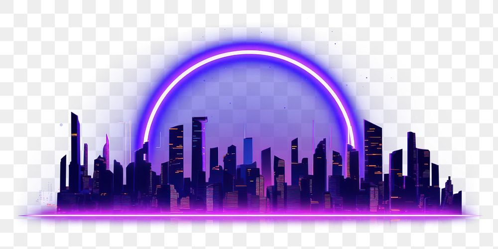 PNG Simple digital city purple light architecture. AI generated Image by rawpixel.