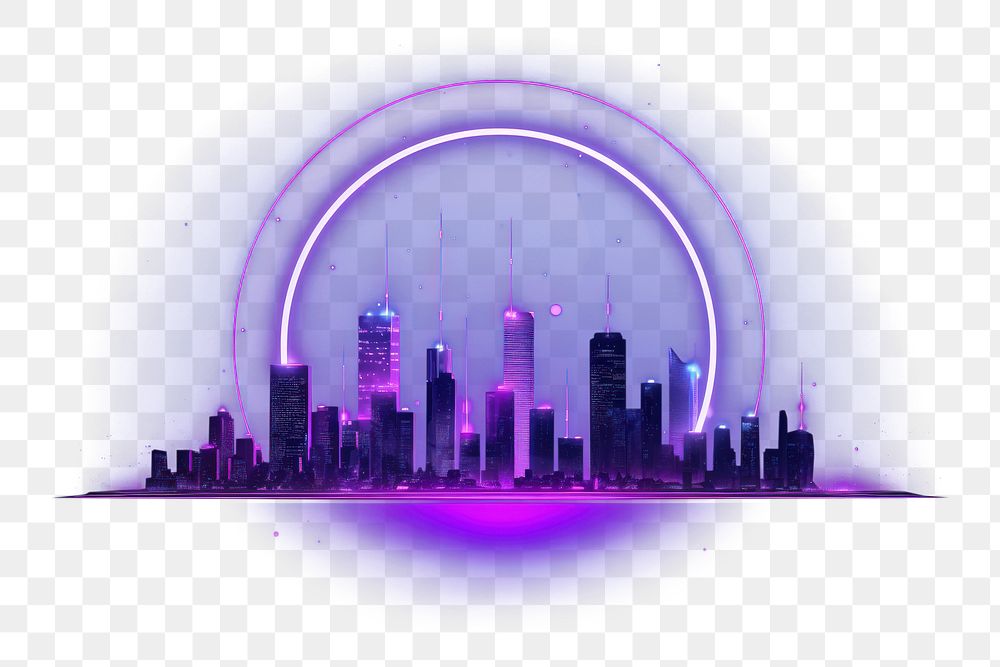 PNG Simple digital city purple light architecture. AI generated Image by rawpixel.