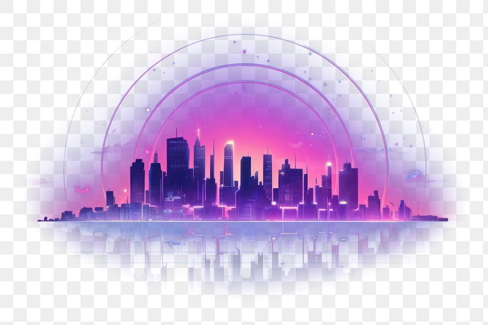 PNG Simple digital city purple architecture cityscape. AI generated Image by rawpixel.