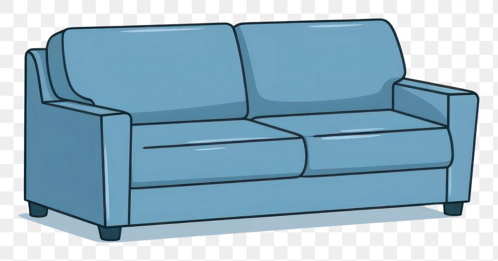 PNG A blue sofa icon furniture chair comfortable.