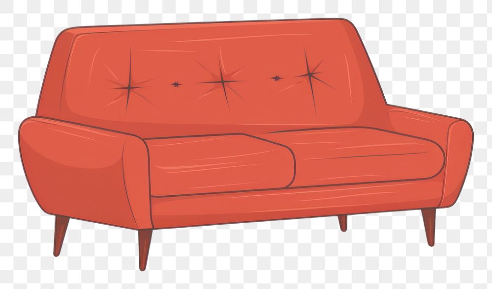 PNG A red sofa icon furniture drawing chair.