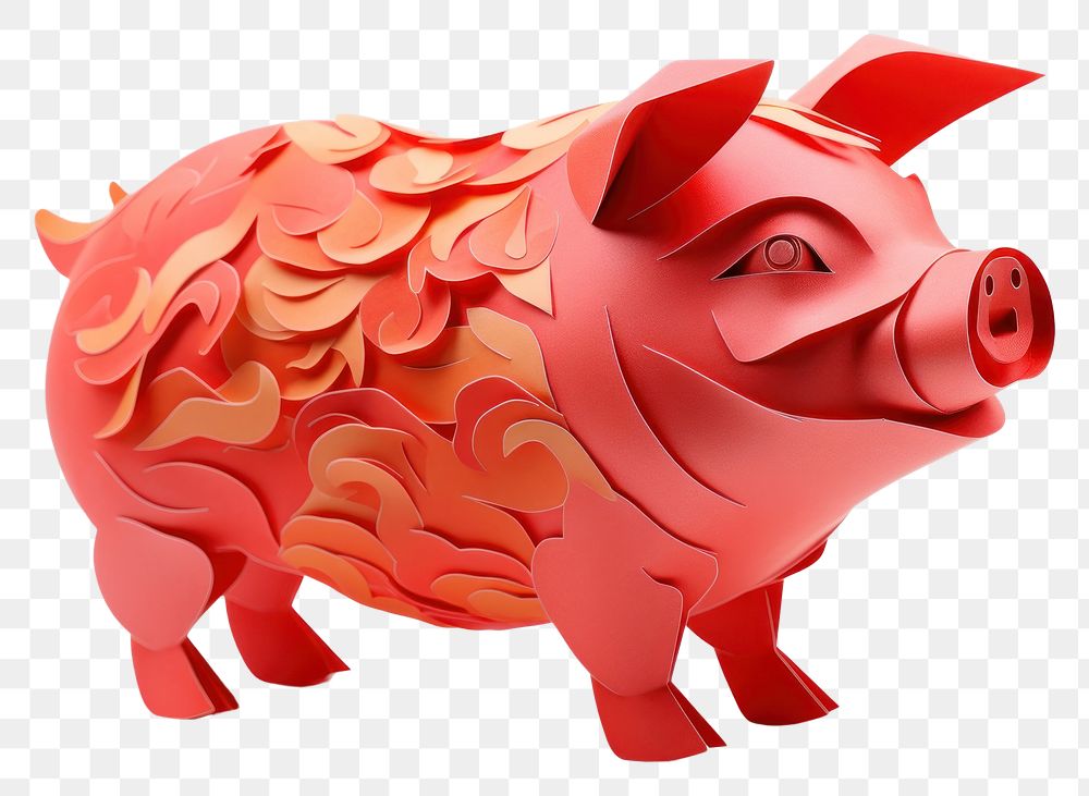 PNG Chinese new year mammal pig white background.