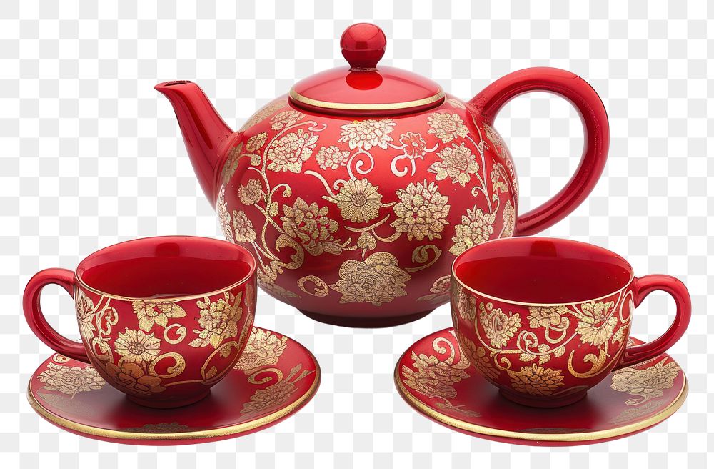 PNG Chinese Teapot Set teapot porcelain mug.