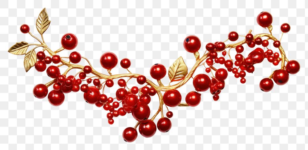 PNG Christmas cranberry necklace jewelry.