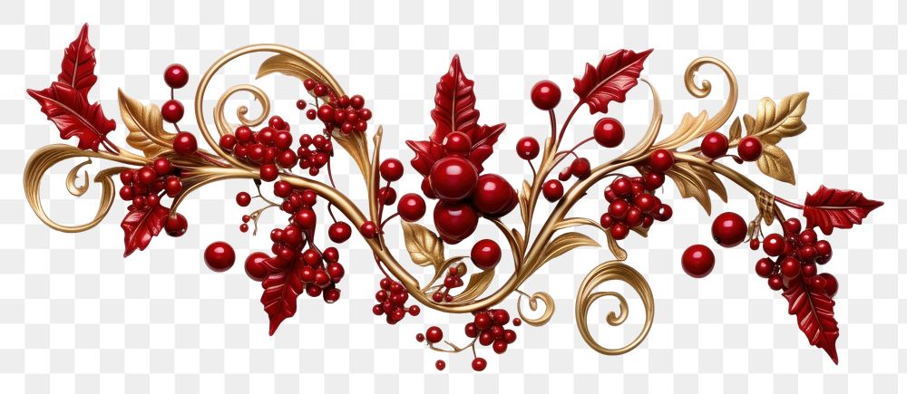 PNG Christmas cranberry jewelry pattern.