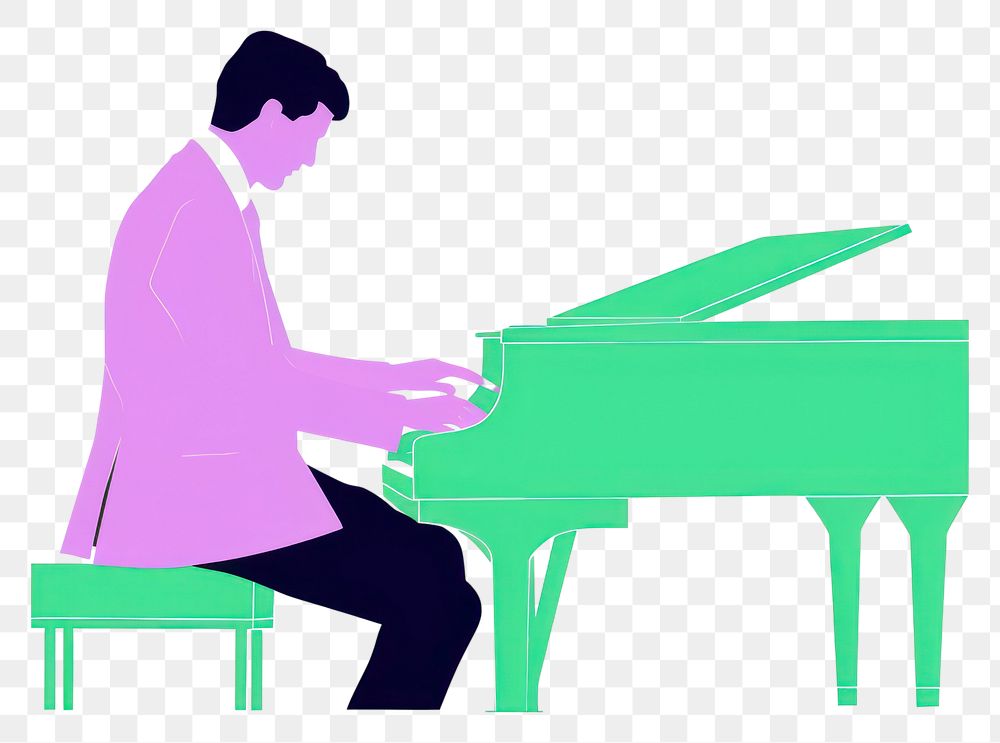 PNG  A man playing piano keyboard musician pianist.
