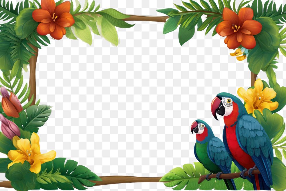 PNG Bird jungle frame outdoors parrot nature.