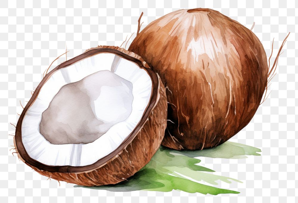 PNG Coconut plant food white background.