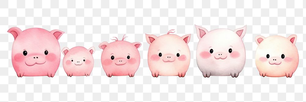 PNG Pig in a row animal mammal white background. AI generated Image by rawpixel.
