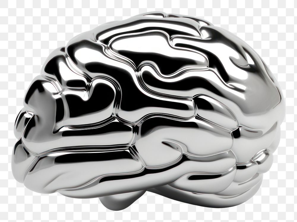 PNG Brain Chrome material silver brain accessories.