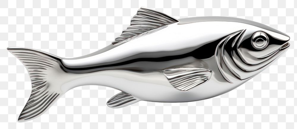 PNG Fish Chrome material animal white background herring.