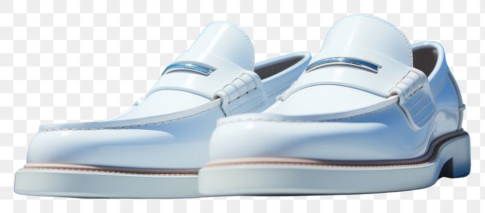 PNG Blank white basic loafers with penny strap shoes footwear blue sky.