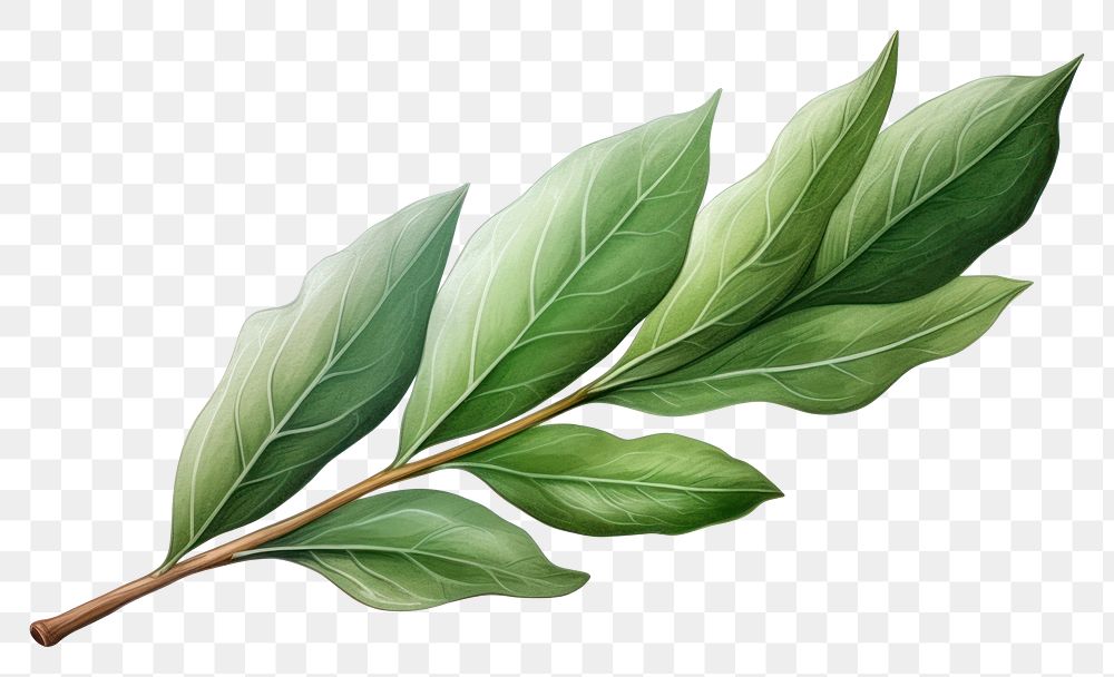 PNG Bay leaf plant herbs white background.