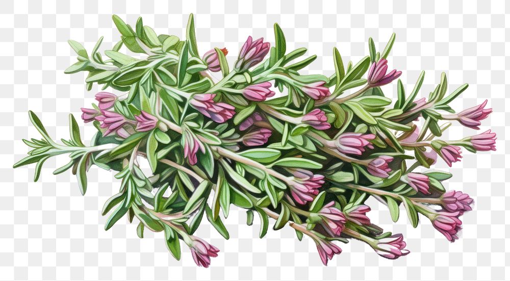 PNG Dry thyme herb herbs flower plant.