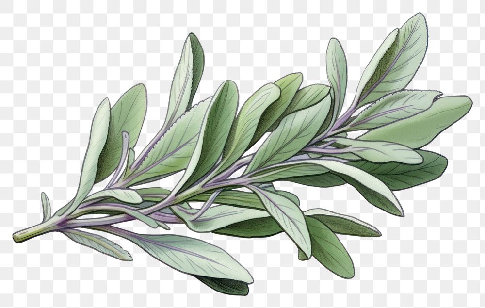 PNG Sage herb herbs plant leaf.