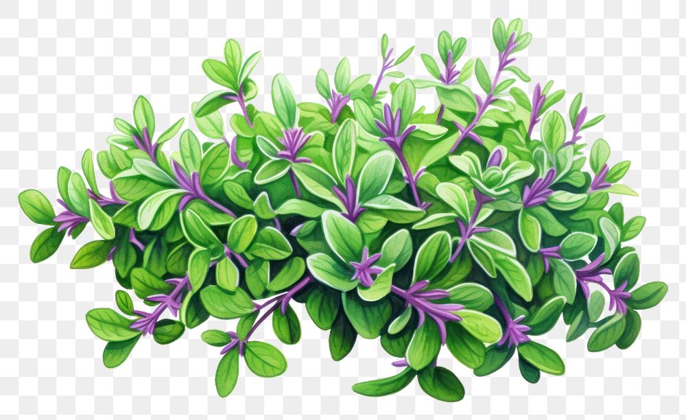 PNG Thyme herb herbs flower purple.