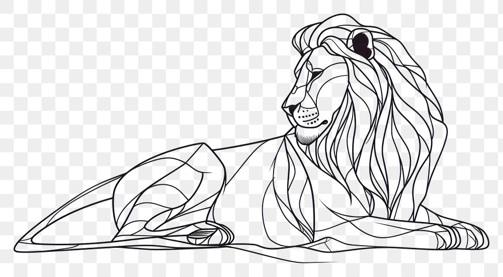PNG Lion drawing animal sketch.