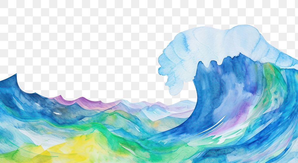PNG Wave nature backgrounds painting.