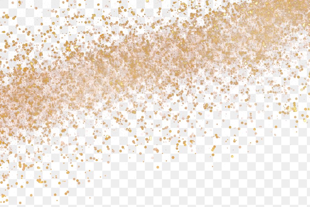 PNG  Dense gold glitter lower borders confetti paper backgrounds