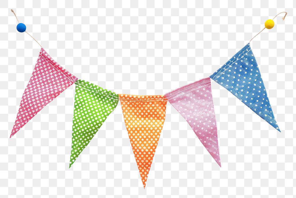 PNG Birthday flag pattern white background clothesline.