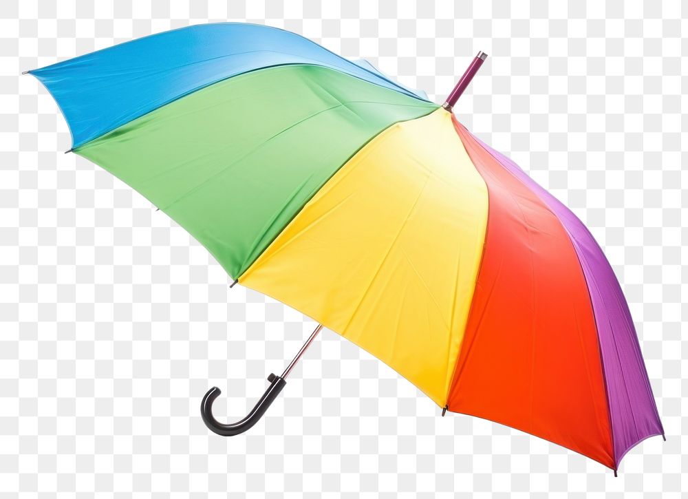 PNG Rainbow umbrella with rain drops white background protection sheltering.